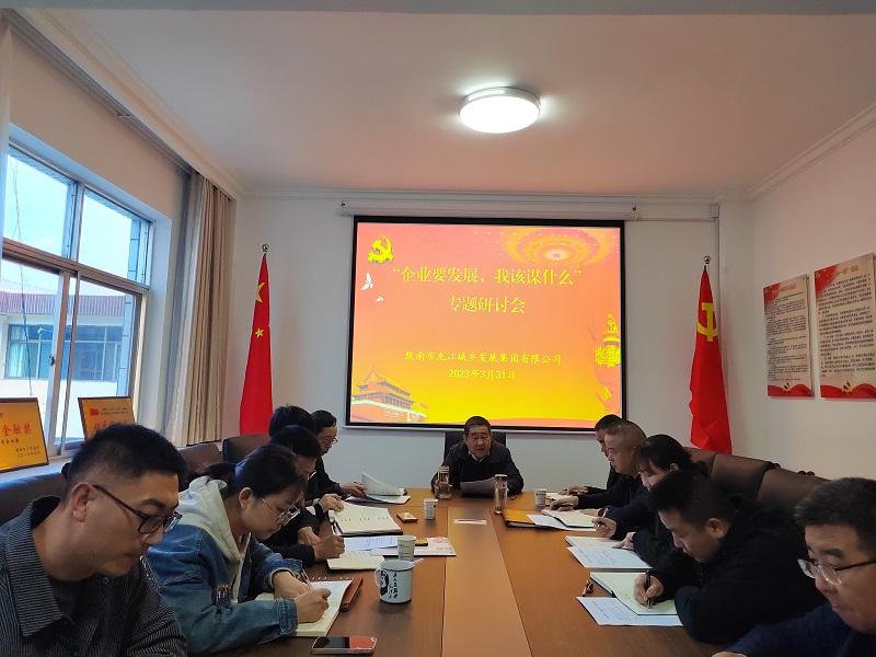 【“三抓三促”行動(dòng)進(jìn)行時(shí)】市龍江城鄉(xiāng)集團(tuán)開展“隴南要發(fā)展，我該謀什么”——圍繞“加快集團(tuán)公司高質(zhì)量發(fā)展，我該謀什么”專題研討